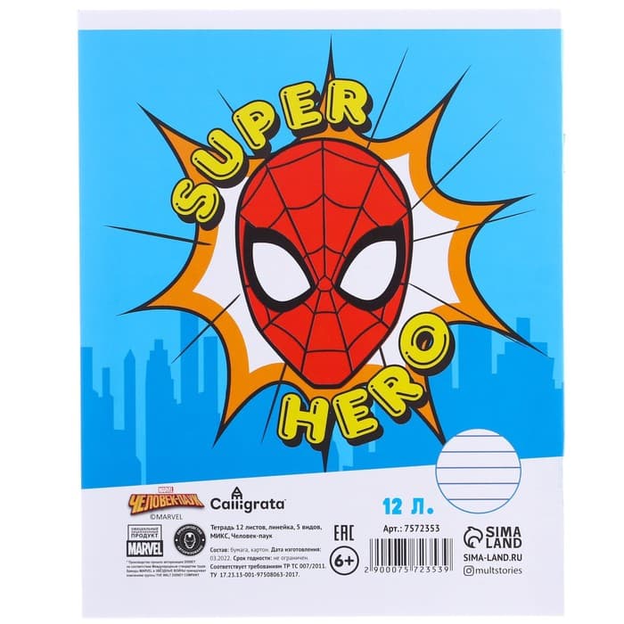 Набор первоклассника в папке, «Человек-паук», 40 предметов