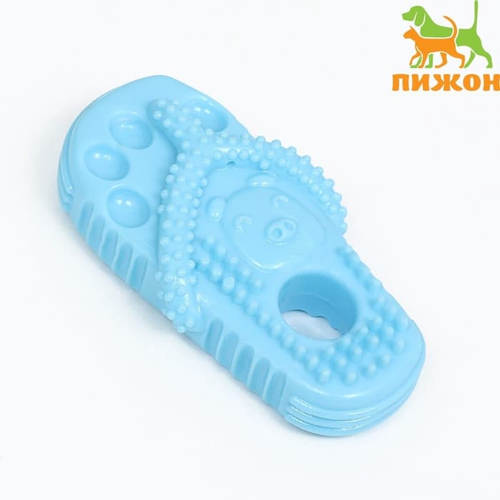Игрушка для собак «Шлёпка», TPR, массажная, 12×6.2 см, голубая
