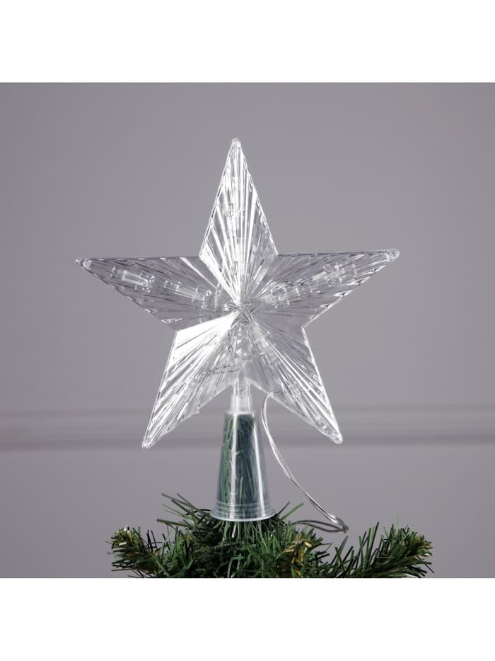 Светодиодная верхушка на ёлку «Звезда белая», 16 см, 10 LED, от батареек ААх2, фиксинг, свечение мульти