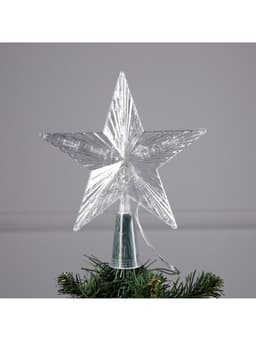 Светодиодная верхушка на ёлку «Звезда белая», 16 см, 10 LED, от батареек ААх2, фиксинг, свечение мульти