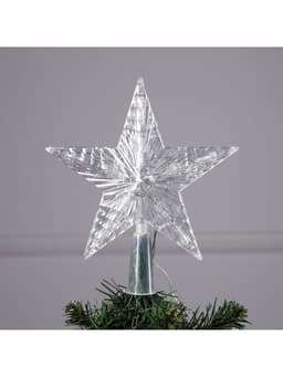 Светодиодная верхушка на ёлку «Звезда белая», 16 см, 10 LED, от батареек ААх2, фиксинг, свечение тёплое белое