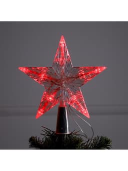 Светодиодная верхушка на ёлку «Звезда белая», 16 см, 10 LED, от батареек ААх2, фиксинг, свечение красное