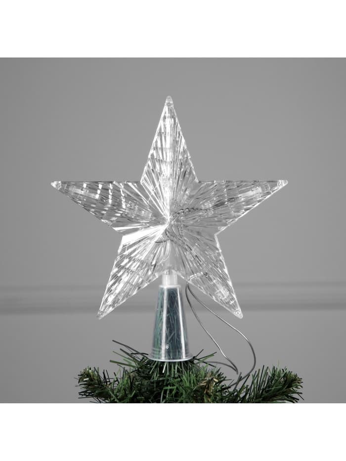 Светодиодная верхушка на ёлку «Звезда белая», 16 см, 10 LED, от батареек ААх2, фиксинг, свечение красное