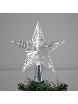 Светодиодная верхушка на ёлку «Звезда белая», 16 см, 10 LED, от батареек ААх2, фиксинг, свечение красное