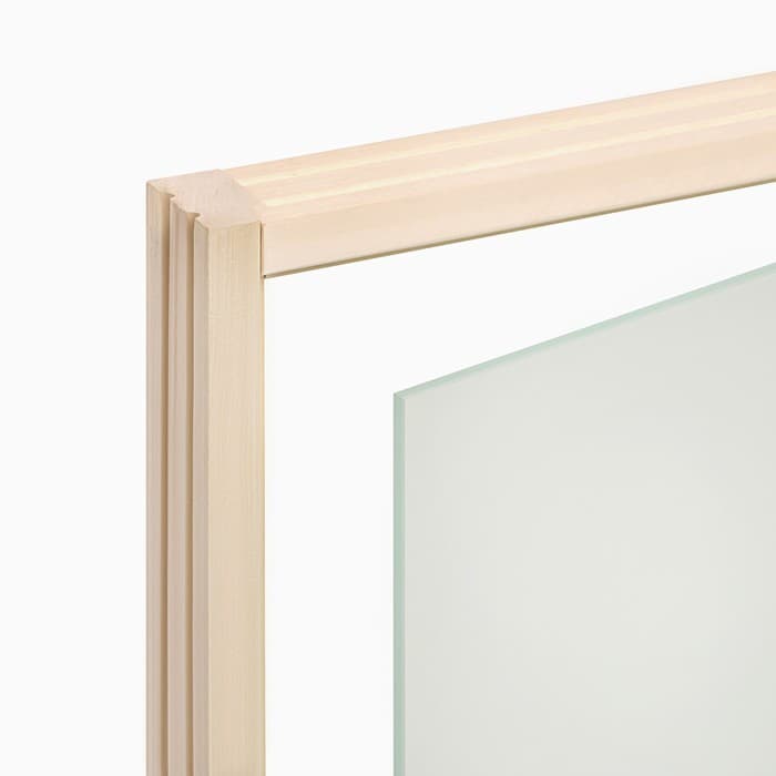 Дверь для бани и сауны «Сатин», размер коробки 180×70 см, липа, со стеклом