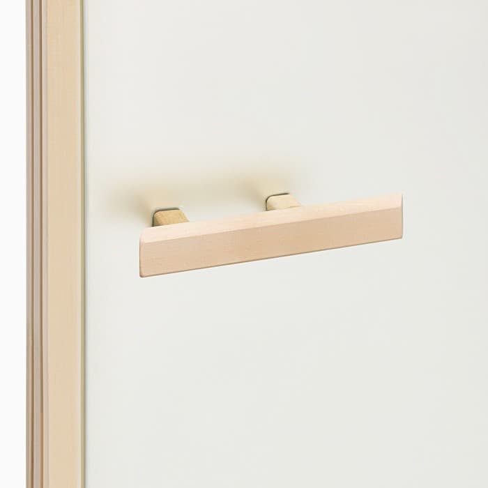 Дверь для бани и сауны «Сатин», 190×70 см по коробке, липа, прозрачное стекло