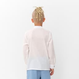 Рубашка для мальчика MINAKU: Casual Collection, белая, полупрозрачная, размер 32 (116-122 см)