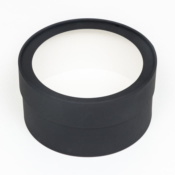 Подарочная коробка круглая, чёрная, завальцованная с окном, 21×11 см