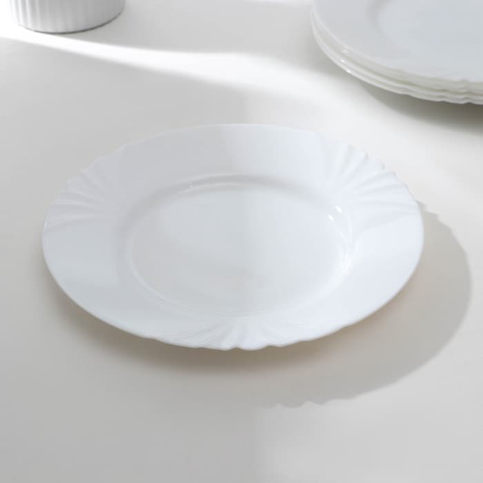 Тарелки Luminarc CADIX, d=25 см, обеденные, набор 6 шт., стеклокерамика, белые