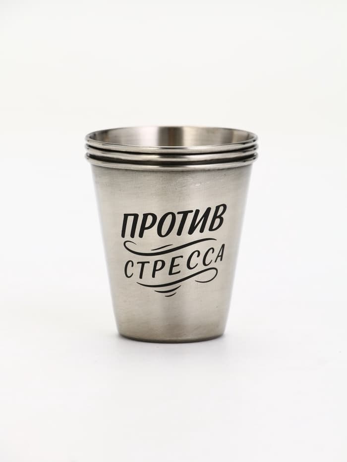 Стопки в чехле, нержавеющая сталь, набор 3 шт. × 70 мл