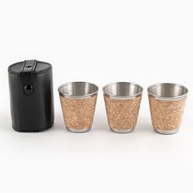 Набор стопок Мастер К, 70 мл, 6 см, 3 шт., чехол, металл