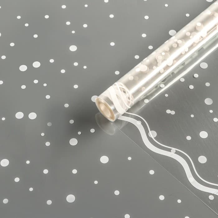 Пленка для цветов «Горох» белая 0.6×200 г, 40 мкм