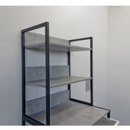 Стеллаж для стиральной машины Comforty, 650×1600×465 мм, с полками, цвет бетон светлый/чёрный