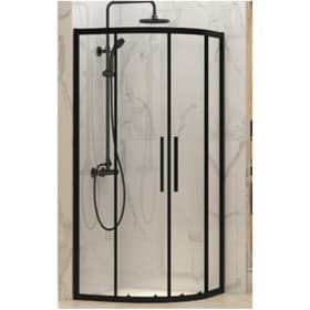Душевое ограждение Comforty A 511, прозрачное стекло, чёрный профиль, 90×90×195 см