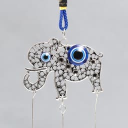 Музыка ветра «Слоник», металл, от сглаза с кисточкой 2 колокольчика, 24 см