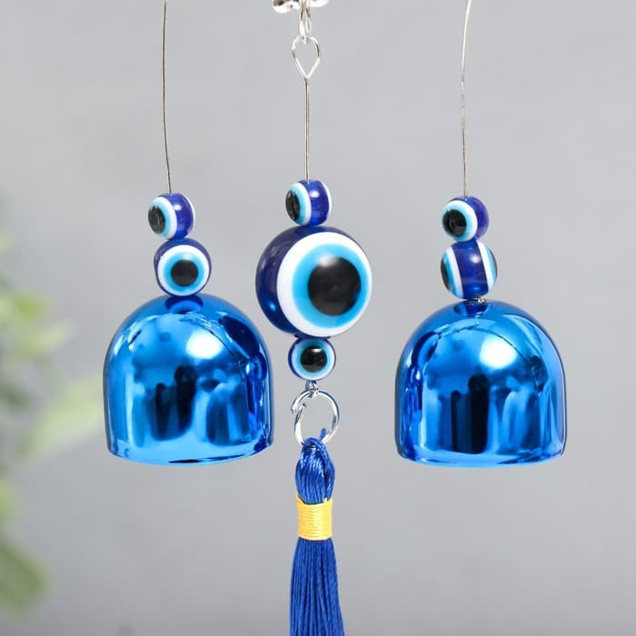 Музыка ветра «Слоник», металл, от сглаза с кисточкой 2 колокольчика, 24 см