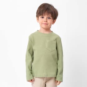 Лонгслив детский с карманом KAFTAN Basic line, размер 30 (98-104 см), хаки