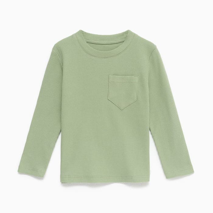 Лонгслив детский с карманом KAFTAN Basic line, размер 30 (98-104 см), хаки