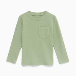 Лонгслив детский с карманом KAFTAN Basic line, размер 30 (98-104 см), хаки