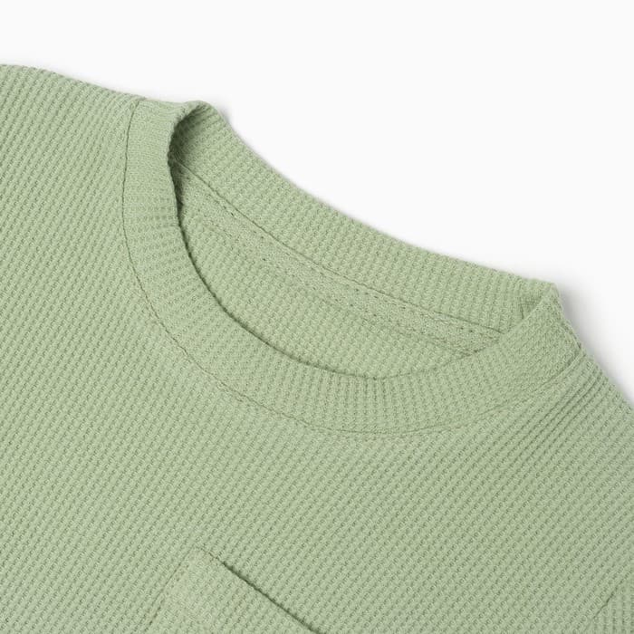 Лонгслив детский с карманом KAFTAN Basic line, размер 30 (98-104 см), хаки