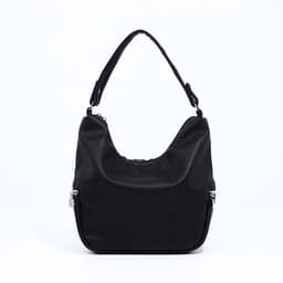 Сумка - мешок женская на молнии, 26×10×26 см, чёрная