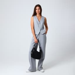 Сумка - мешок женская на молнии, 26×10×26 см, чёрная