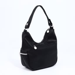 Сумка - мешок женская на молнии, 26×10×26 см, чёрная