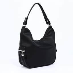 Сумка - мешок женская на молнии, 26×10×26 см, чёрная