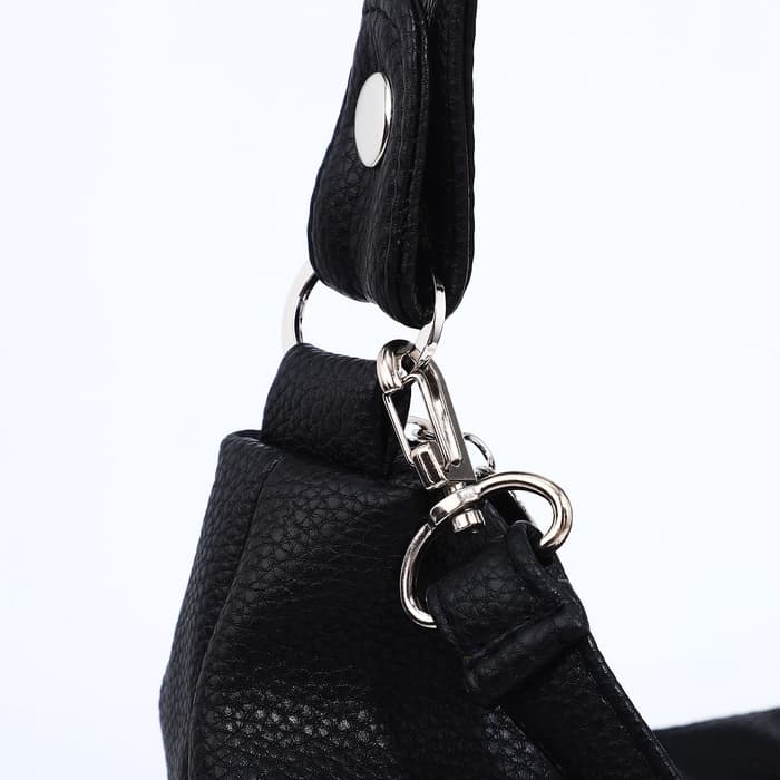 Сумка - мешок женская на молнии, 26×10×26 см, чёрная