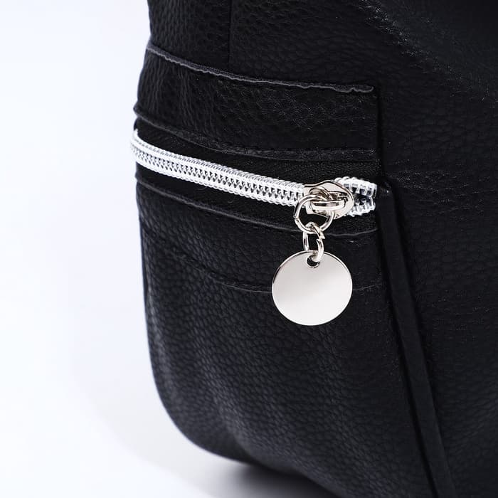 Сумка - мешок женская на молнии, 26×10×26 см, чёрная