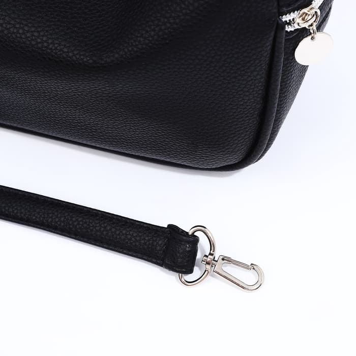 Сумка - мешок женская на молнии, 26×10×26 см, чёрная