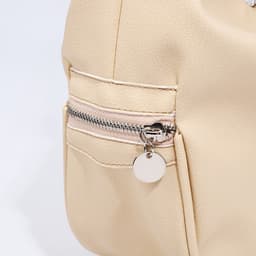 Сумка - мешок женская на молнии, 26×10×26 см, бежевая