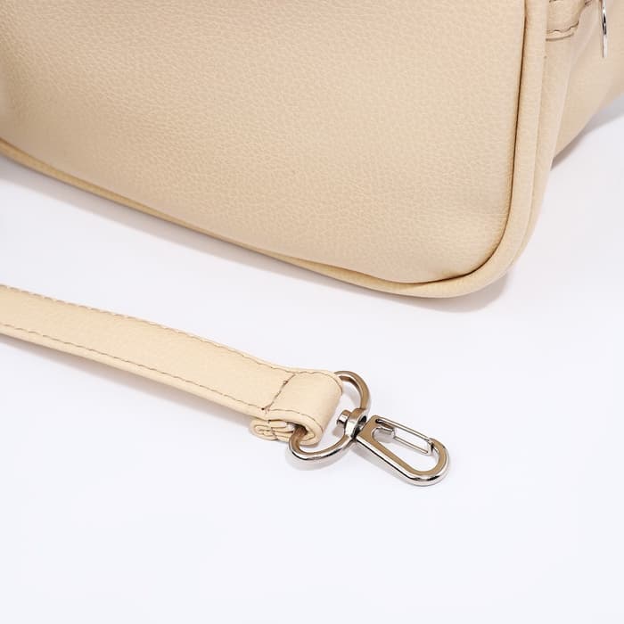 Сумка - мешок женская на молнии, 26×10×26 см, бежевая