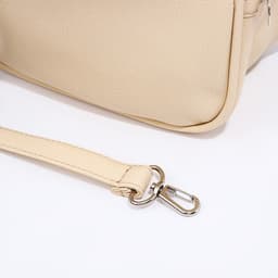 Сумка - мешок женская на молнии, 26×10×26 см, бежевая