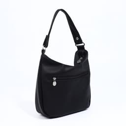 Сумка - мешок женская на молнии, 24×9×24 см, чёрная