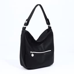 Сумка - мешок женская на молнии, 24×9×24 см, чёрная