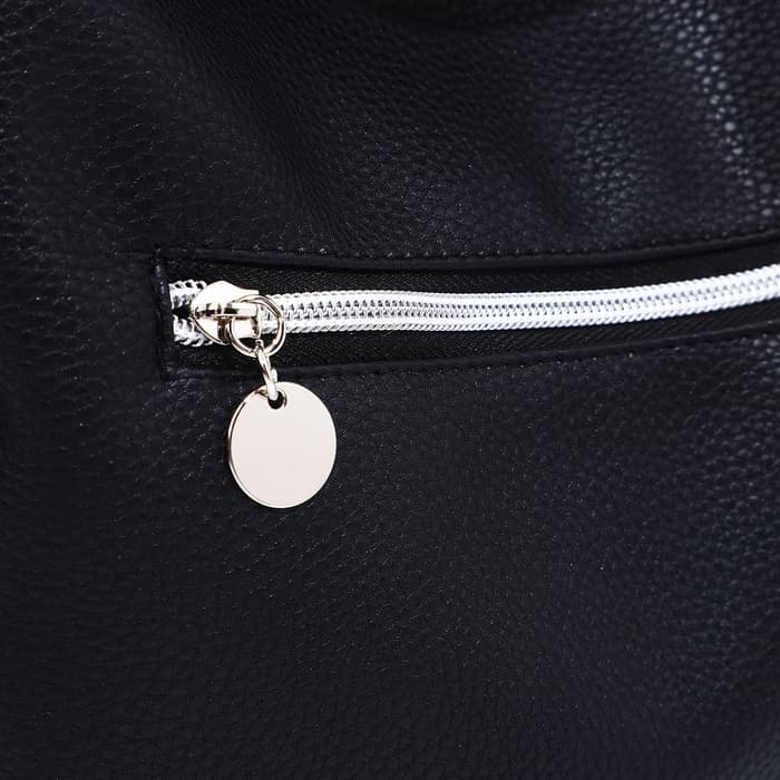 Сумка - мешок женская на молнии, 24×9×24 см, чёрная