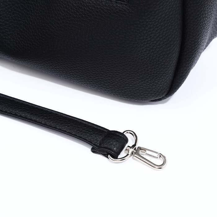 Сумка - мешок женская на молнии, 24×9×24 см, чёрная