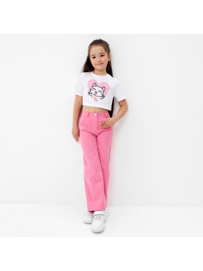 Джинсы для девочки KAFTAN, размер 30 (98-104 см), розовые