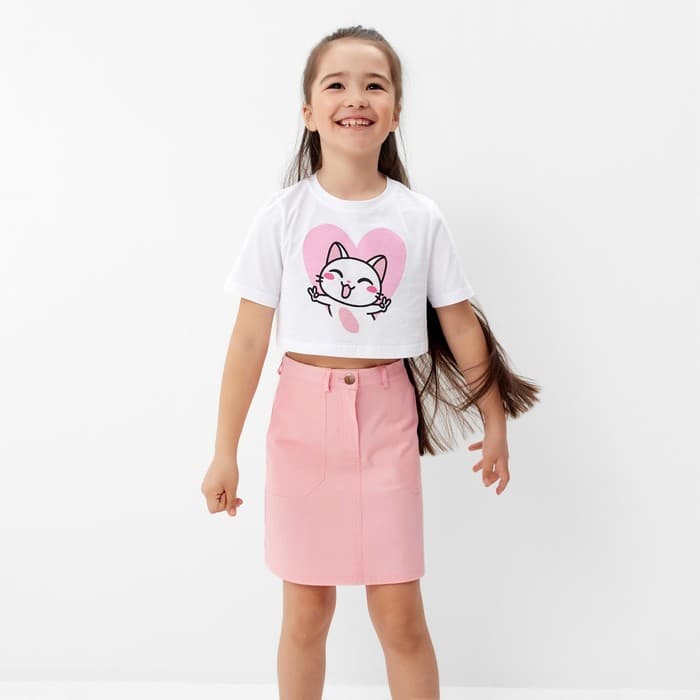 Юбка джинсовая KAFTAN, размер 30 (98-104 см), розовая