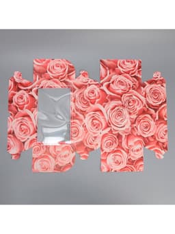 Коробка для капкейков, кондитерская упаковка двухсторонняя, 6 ячеек «Розы», 25 х 17 х 10 см