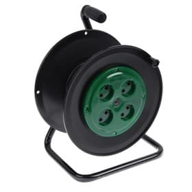 Катушка 4 розетки, без заземления, IP20, 16 А, УХЛ2, зелёная