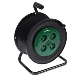 Катушка 4 розетки, без заземления, IP20, 16 А, УХЛ2, зелёная