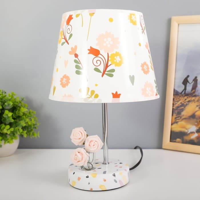 Настольная лампа с абажуром RISALUX «Аэлита», Е14, 15 Вт, белый, 20×20×30 см