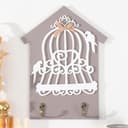 Настенные крючки декоративные «Два попугая и клетка», дерево, 20×0.5×26 см