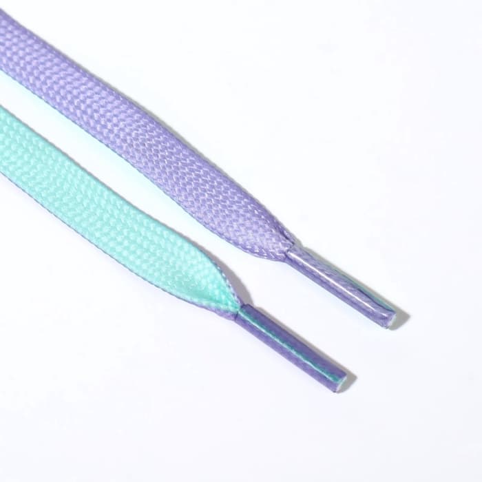 Шнурки для обуви, пара, плоские, двусторонние, 8 мм, 120 см, лавандовые/мятные