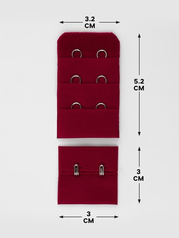 Застёжка для бюстгальтера, 3 ряда 2 крючка, 10 шт., бордовая