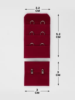 Застёжка для бюстгальтера, 3 ряда 2 крючка, 10 шт., бордовая
