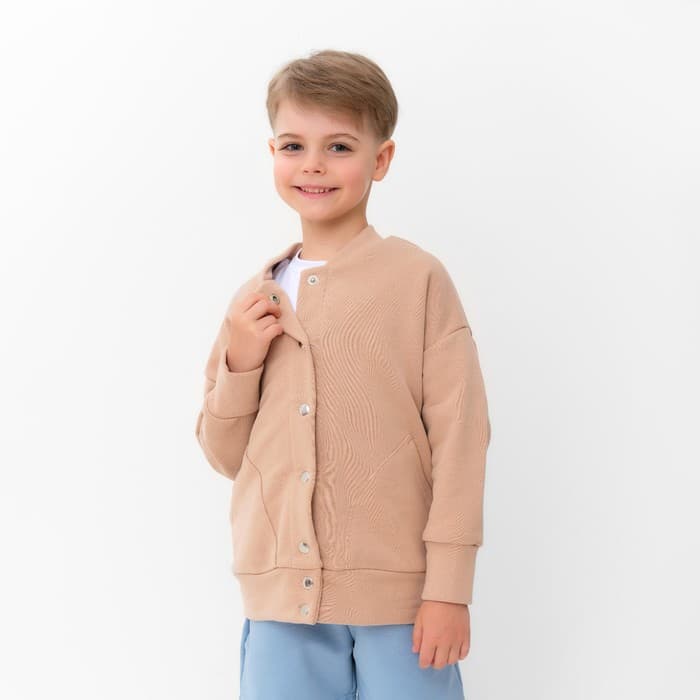 Бомбер детский MINAKU, бежевый, рост 110 см