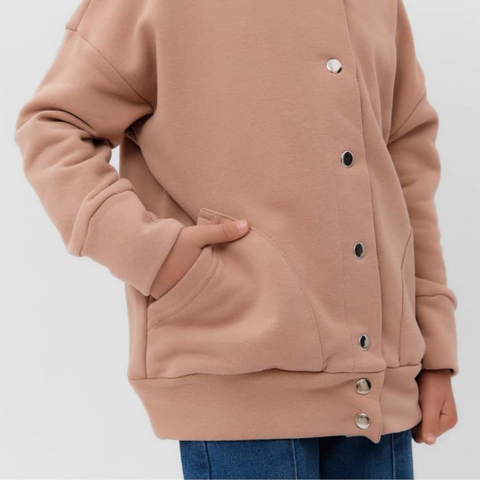 Бомбер детский MINAKU, бежевый, рост 110 см